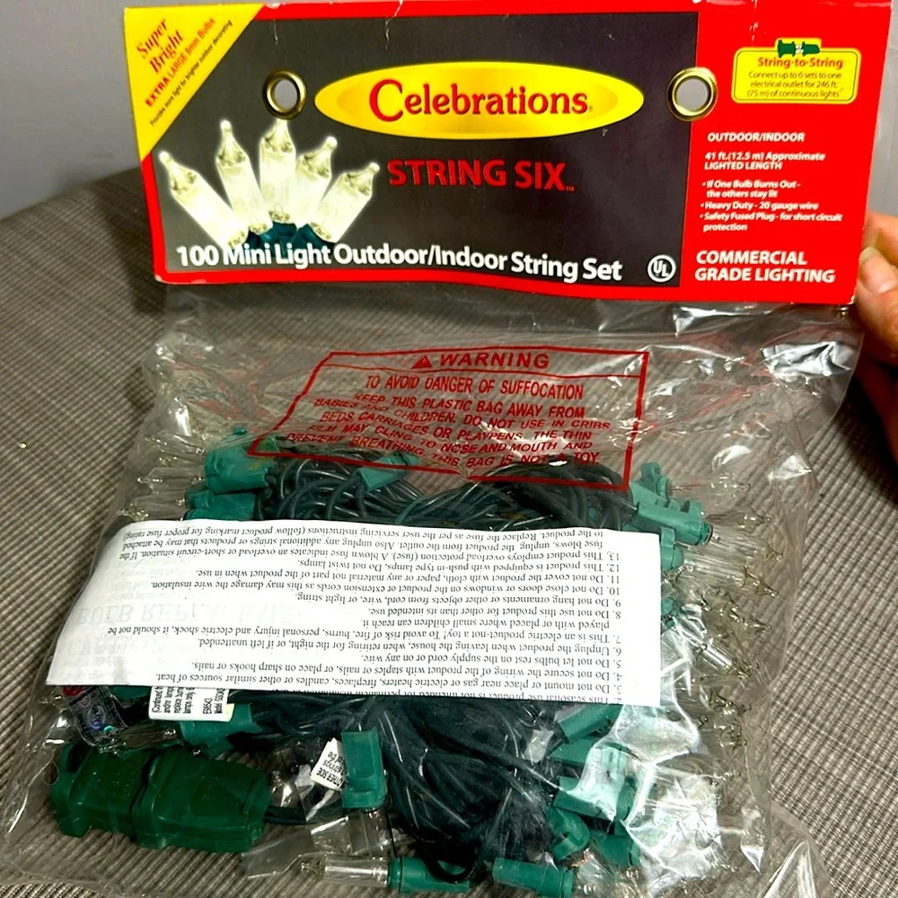 Celebrations String Six Commercial Grade 100 mini light string set